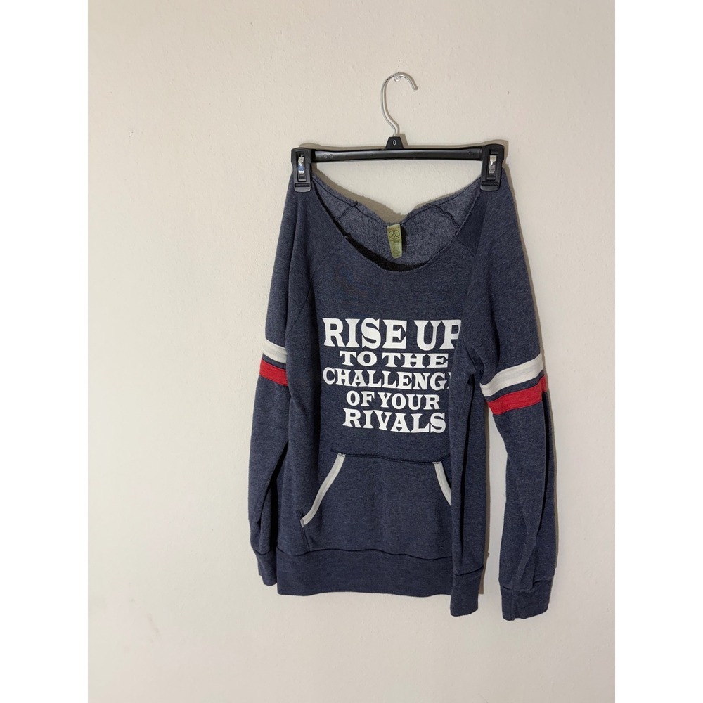 Alternative Apparel Women XL Graphic Sweatshirt Rise Up Challenge Distressed